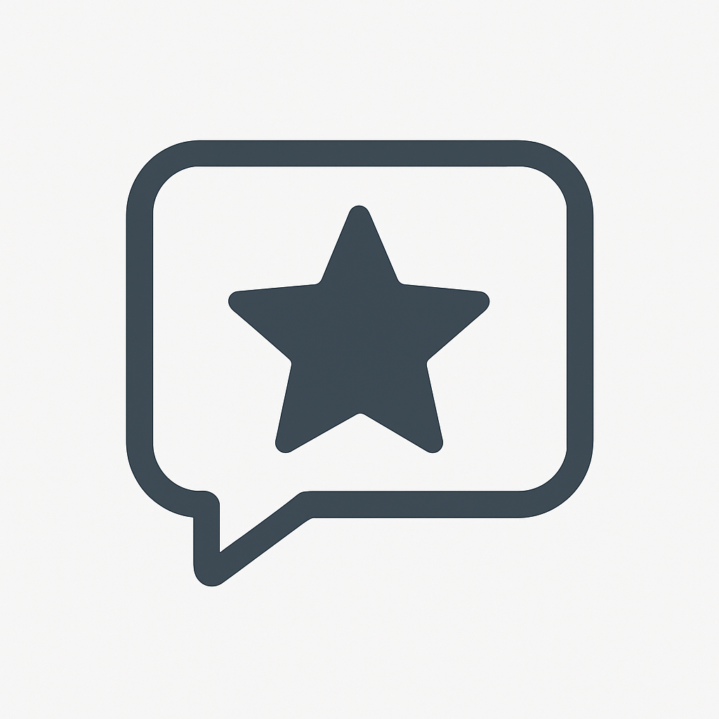 Symbol: Sprechblase mit Stern